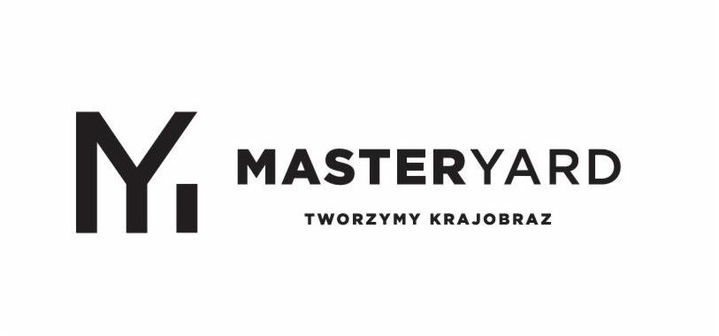 Logo firmy Masteryard z hasłem 'Tworzymy krajobraz' w czarnym kolorze na białym tle.