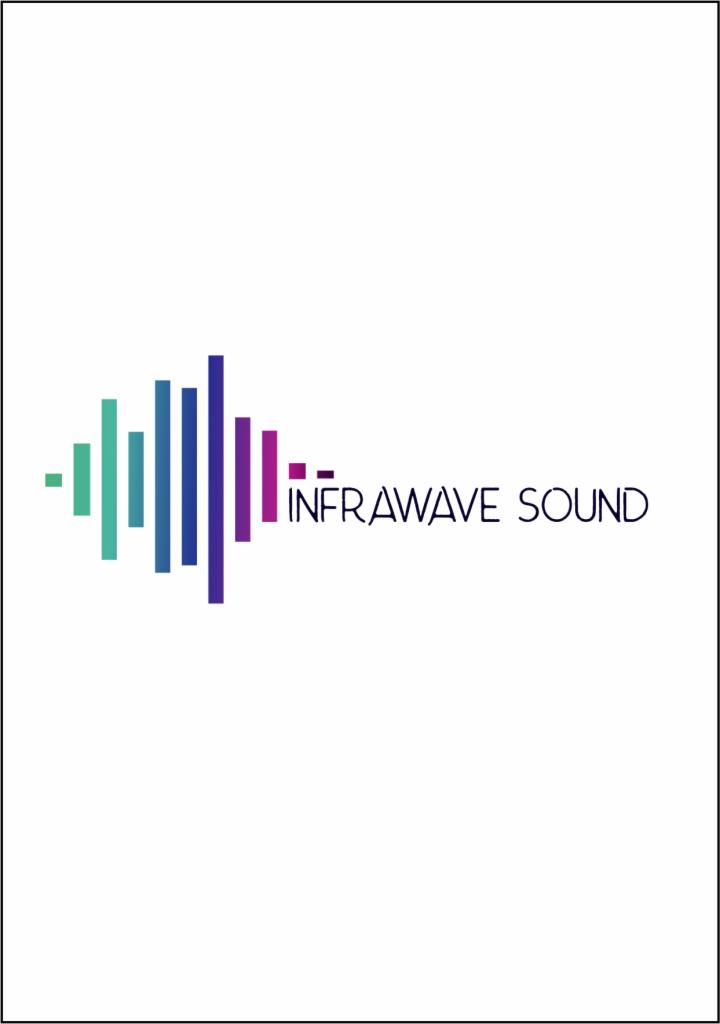 Logo firmy: abstrakcyjny wykres słupkowy w odcieniach zieleni, błękitu i fioletu, z napisem 'INFRAWAVE SOUND' obok.
