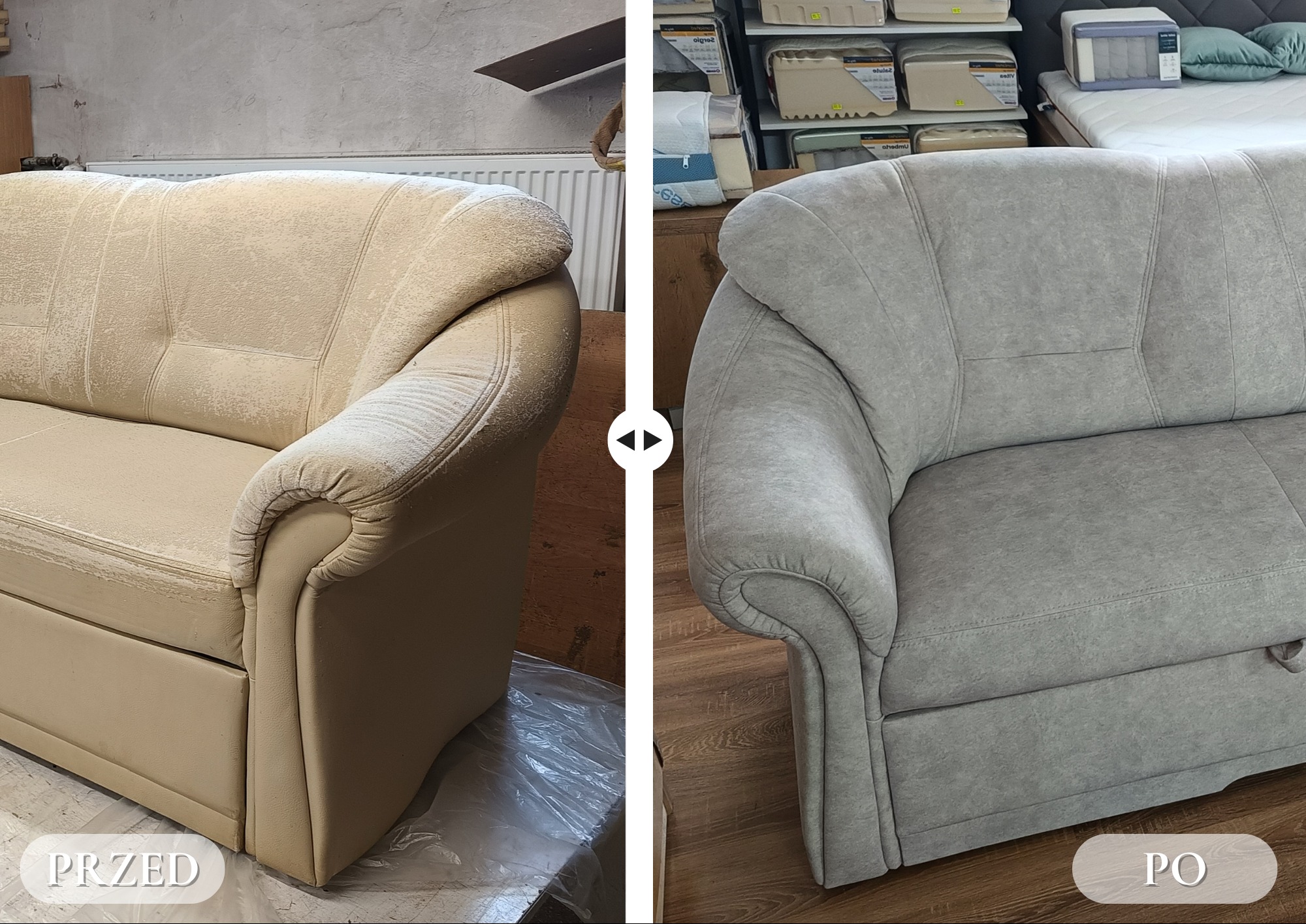 Realizacja zakładu tapicerskiego Kors Meble - zmiana obicia narożnika