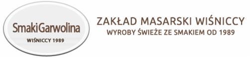 Logo Zakładu Masarskiego Wiśniccy 'SmakiGarwolina', świeże wyroby od 1989 roku.