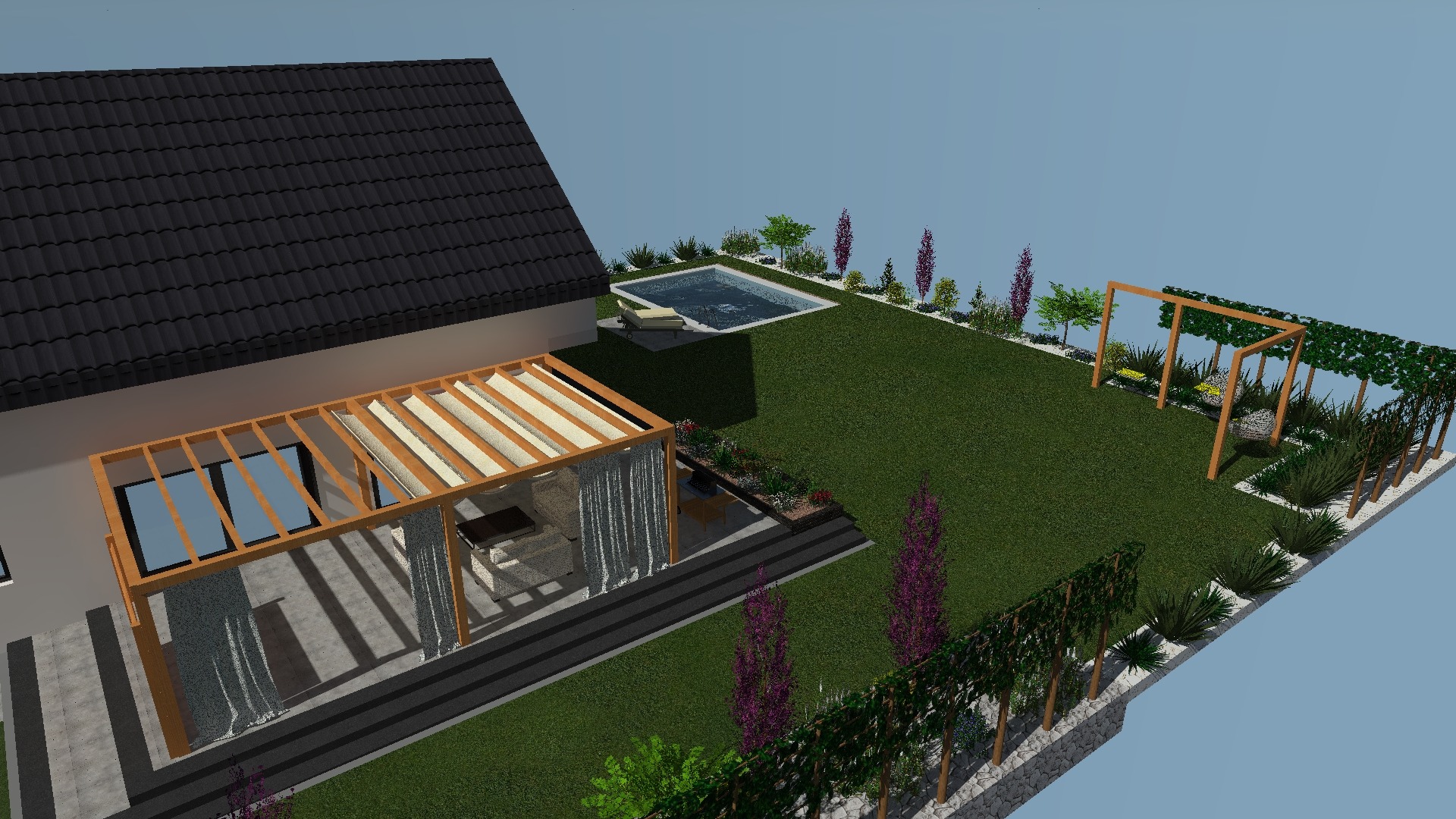 Projekt tarasu i otoczenia basenu