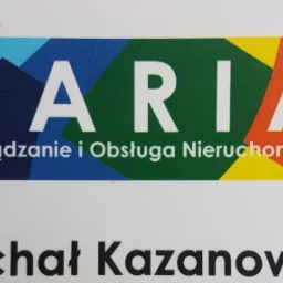 Wizytówka firmy SARIA Zarządzanie i Obsługa Nieruchomości, z imieniem i nazwiskiem Michała Kazanowskiego.
