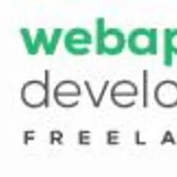 Logo firmy webapp development freelance z zielonym symbolem kodu