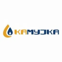 Logo firmy z nazwą 'KAMYUKA', z żółto-niebieskim symbolem kropli po lewej stronie.
