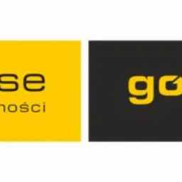Logotypy firm: Metrohouse - sprawdzone nieruchomości na żółtym tle, Gold Finance - eksperci finansowi na ciemnoszarym tle.