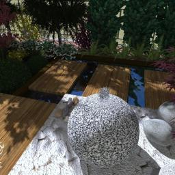 LISOVE OGRODY Ewa Lisowska-Kuryło - Mały ogród japoński z fontanną kulą ogrodową