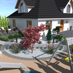 LISOVE OGRODY Ewa Lisowska-Kuryło - Ogród rodzinny nowoczesny z placem zabaw