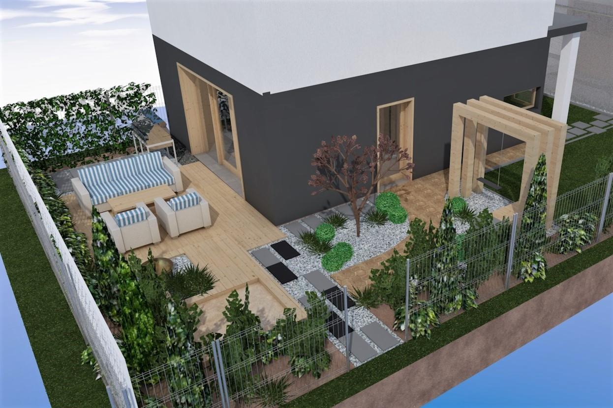 Kompaktowy ogród minimalistyczny