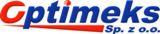 Logo firmy Optimeks Sp. z o.o. z niebieskim napisem i czerwonym podkreśleniem.