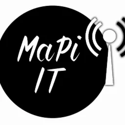 Logo firmy Mapi IT na czarnym tle z białym napisem i symbolem anteny Wi-Fi.