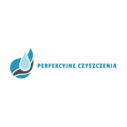 Logo firmy oferującej usługi czyszczenia, z stylizowaną kroplą wody w odcieniach błękitu i szarości, oraz napisem 'PERFEKCYJNE CZYSZCZENIA' w kolorze błękitnym.