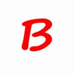 Czerwona, ręcznie rysowana litera 'B' na białym tle. Prosty, minimalistyczny design, potencjalny element identyfikacji wizualnej marki.