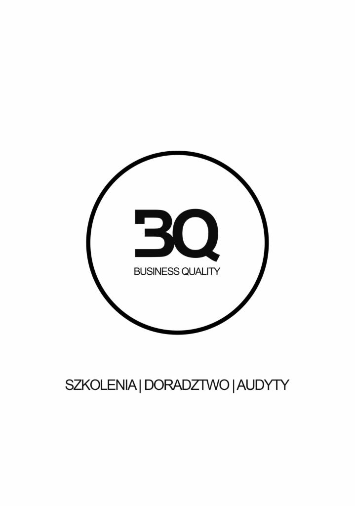 Logo firmy 3Q Business Quality z hasłem Szkolenia, Doradztwo, Audyty umieszczonym pod okręgiem z nazwą firmy.