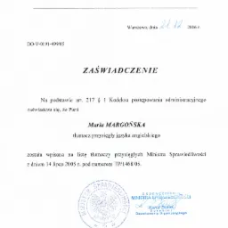 Dekret tłumacza przysięgłego