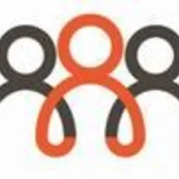 Stylizowane logo przedstawiające trzy połączone ze sobą osoby, środkowa w kolorze pomarańczowym, pozostałe szare, sugerujące współpracę i wsparcie finansowe w Gorzowie Wielkopolskim.