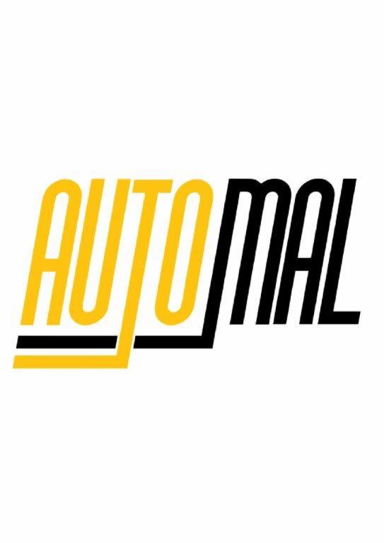 Logo firmy 'AUTOMAL' z żółtymi literami 'AUTO' i czarnymi 'MAL', połączone poziomą linią pod 'AUTO'.