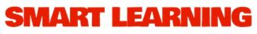 Czerwony napis SMART LEARNING na białym tle.