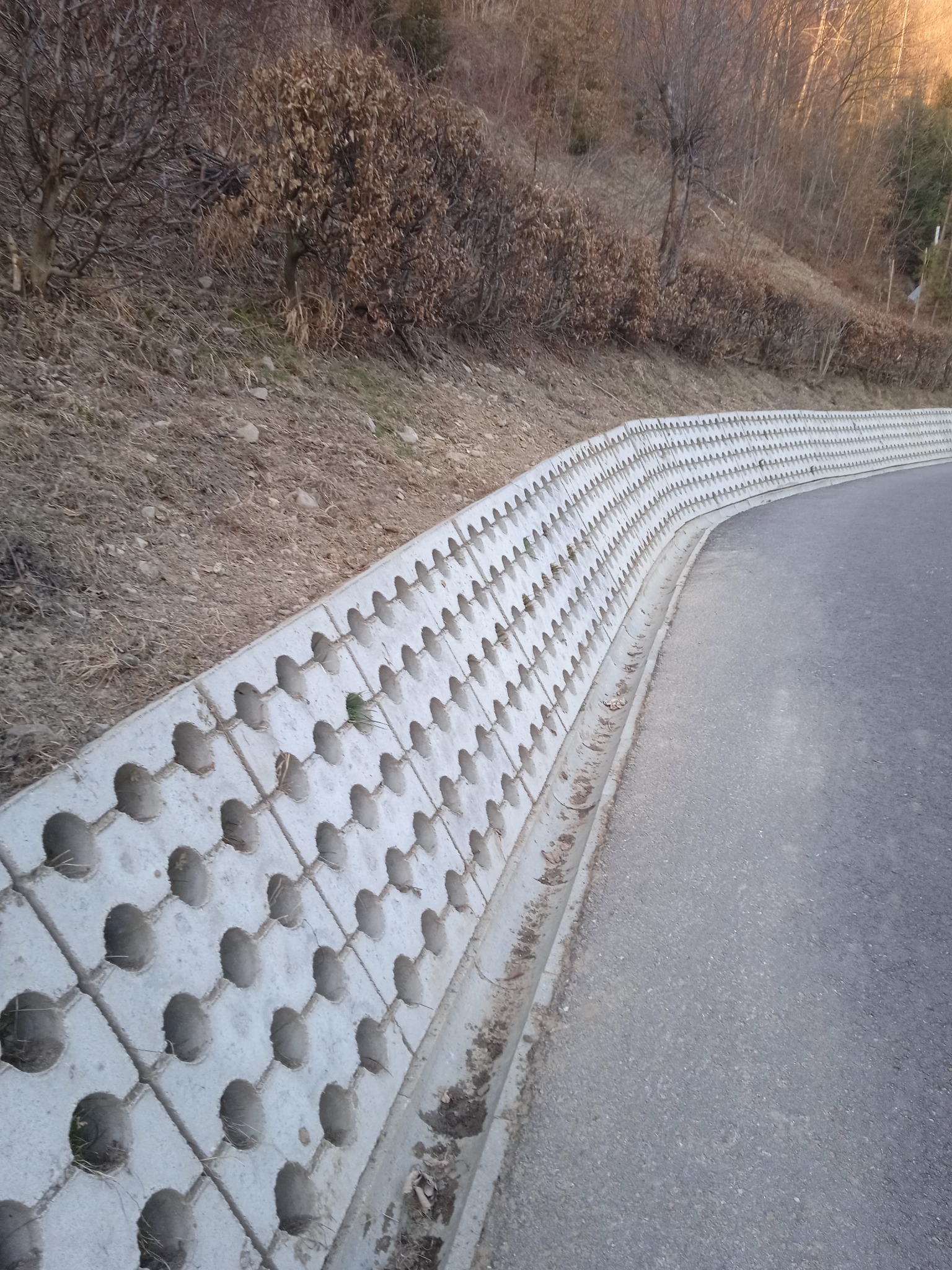 jumby i korytka koło drogi dojazdowej