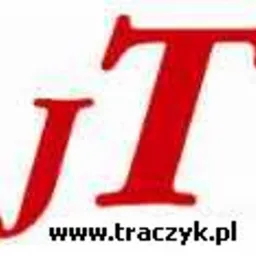 Czerwone logo firmy Traczyk.pl z adresem strony internetowej, oferującej pomiary elektryczne, odgromowe i termowizyjne.