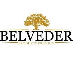 Logo marki Belveder z drzewem w koronie i napisem 'PRODUKTY PREMIUM' poniżej nazwy.
