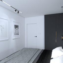 apartament na Kępie Mieszczańskiej, minimalistyczna sypialnia, Wrocław, 2019 