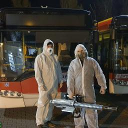 Dezynfekcja autobusów w MPK Inowrocław metodą zamgławiania termicznego