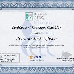 Jestem Certyfikowanym Coachem Językowym akredytowanym przez ICF.