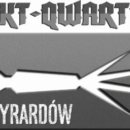 Logo firmy AKT-QWARTZ Żyrardów z abstrakcyjnym symbolem rozbłysku w szarościach.