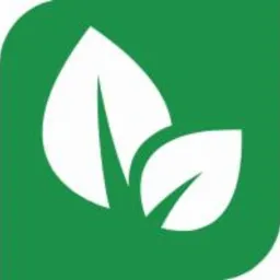 Zielony kwadrat z zaokrąglonymi rogami zawierający stylizowany symbol dwóch liści, sugerujący ekologiczne rozwiązania.