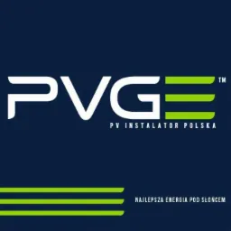 Logo firmy PVGE PV Instalator Polska z hasłem Najlepsza energia pod słońcem