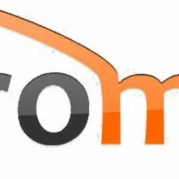 Logo firmy 'promur' z pomarańczowym obrysem dachu nad napisem, gdzie litery 'pro' są czarne, a 'mur' pomarańczowe, z efektem połysku.