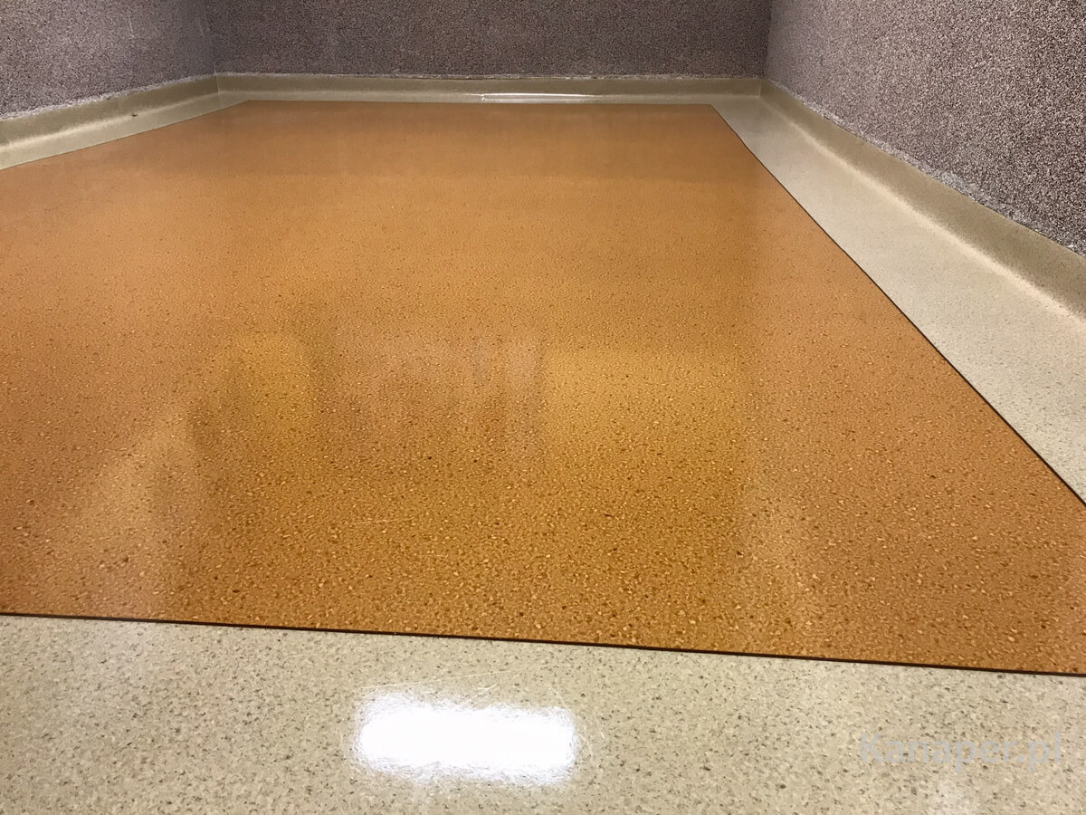 Doczyszczona i zabezpieczona posadzka PVC w szkole