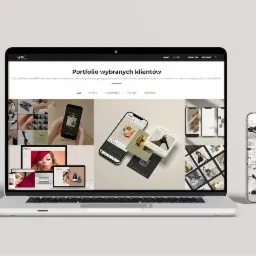 Prezentacja portfolio agencji Love Social Media na ekranie laptopa i smartfona, ukazująca przykłady realizacji dla klientów z branży beauty, e-commerce i fashion.