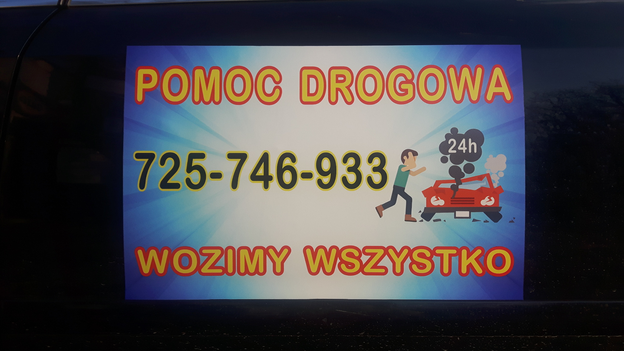 magnes na samochód, taxi, reklamujący firmę i usługi