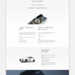 Prezentacja strony internetowej z widokiem skrzyżowania z lotu ptaka, informacjami o partnerstwie i formularzem kontaktowym.