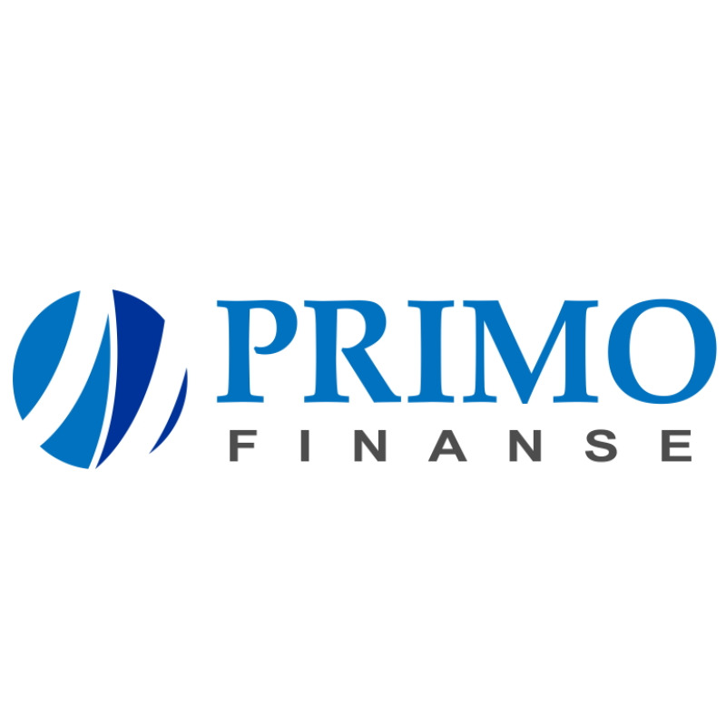 Logo firmy Primo Finanse z niebieskim okręgiem i napisem w dwóch wierszach.