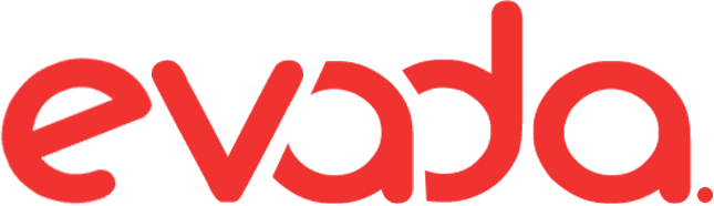 Czerwony, abstrakcyjny kształt logo na białym tle.