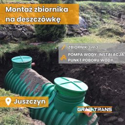 Grab-Trans Czesław Grabiec - Montaż zbiornika na deszczówkę.