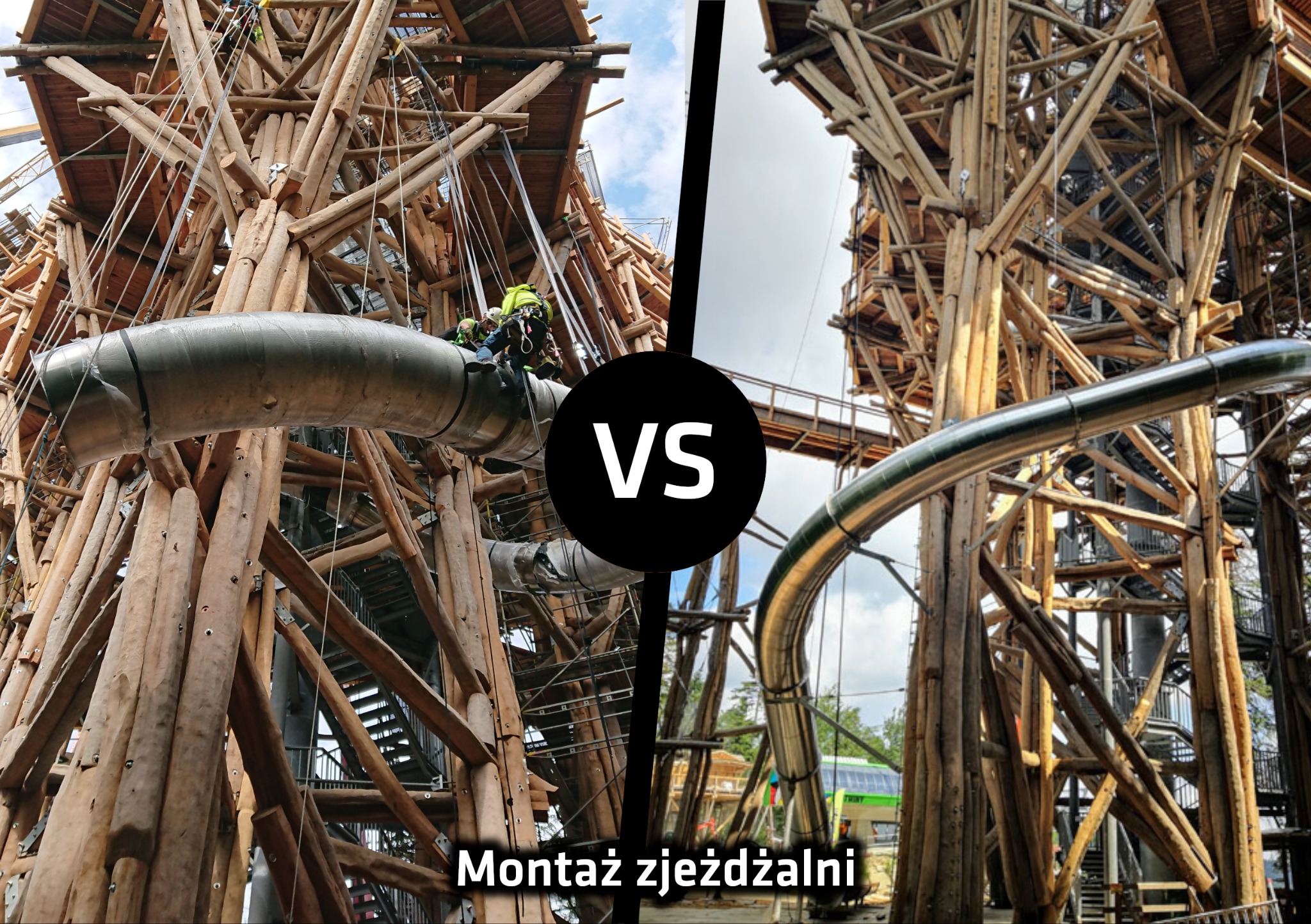 Montaż zjeżdżalni.