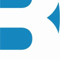 Niebieskie logo z abstrakcyjnym symbolem litery B i strzałką, podpisane słowem 'BRANDER'.