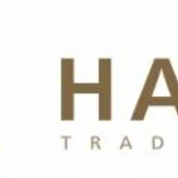 Logo firmy HAS Trading: kwadrat z literą H i nazwa firmy w kolorze brązowym na białym tle. Minimalistyczny design.