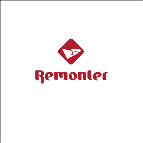 Logo firmy remontowej z kielnią w czerwonym rombie i napisem 'Remonter' poniżej.