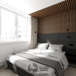 Metamorfoza mieszkania w bloku z wielkiej płyty w Pszczynie | Sypialnia | Styl nowoczesny, minimalistyczny 