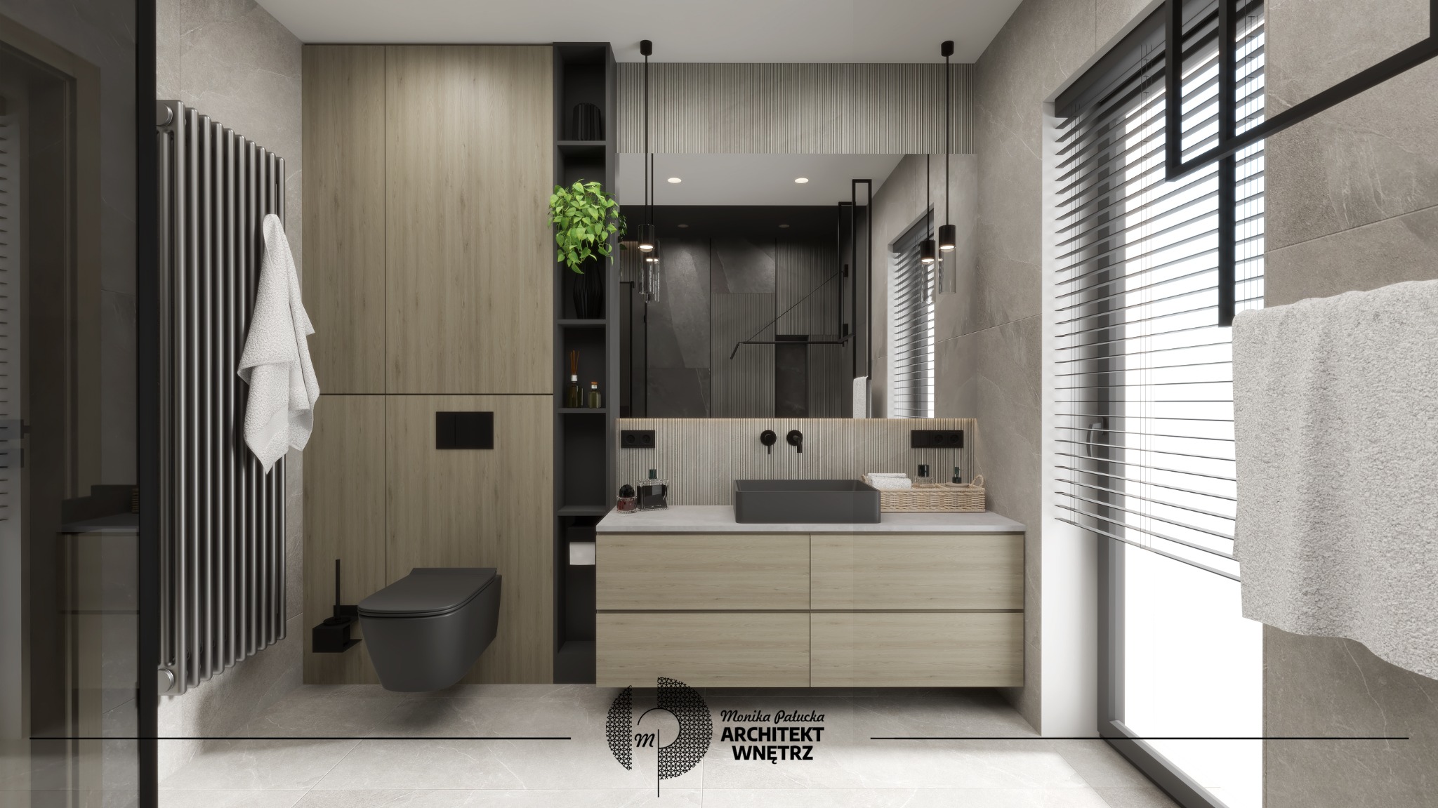 Dom jednorodzinny w Tychach | Łazienka | Styl nowoczesny