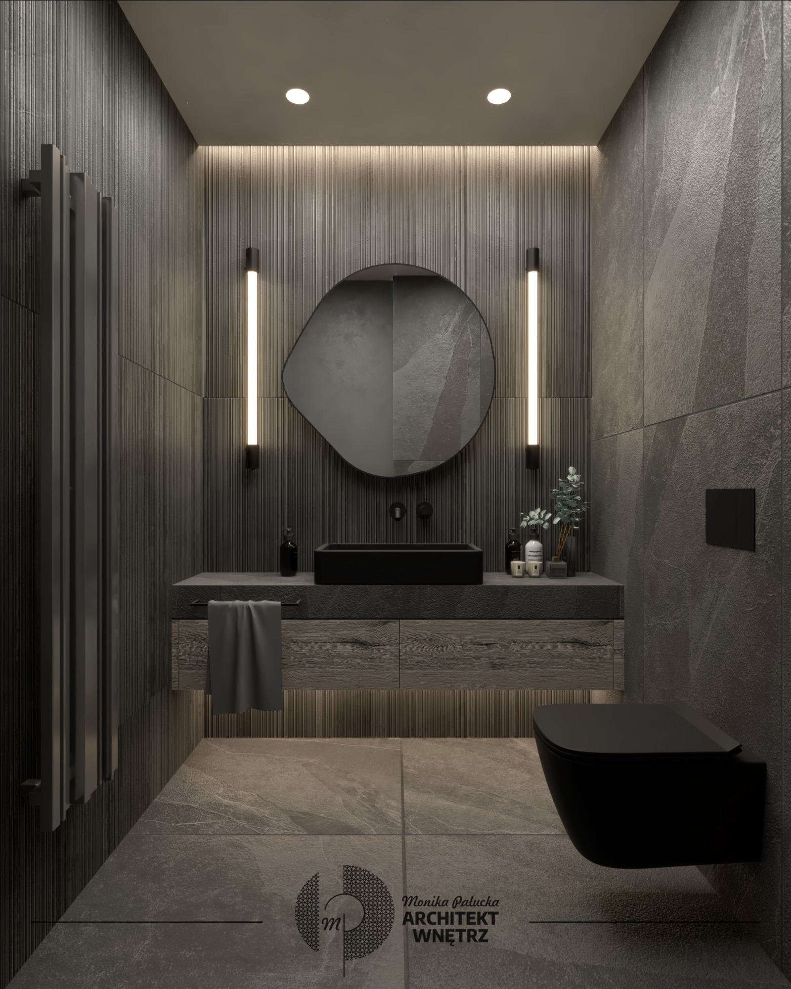 Dom jednorodzinny w Tychach | Toaleta dla gości | Styl nowoczesny