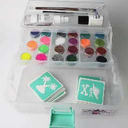 Zestaw startowy do tatuaży brokatowych w kuferku