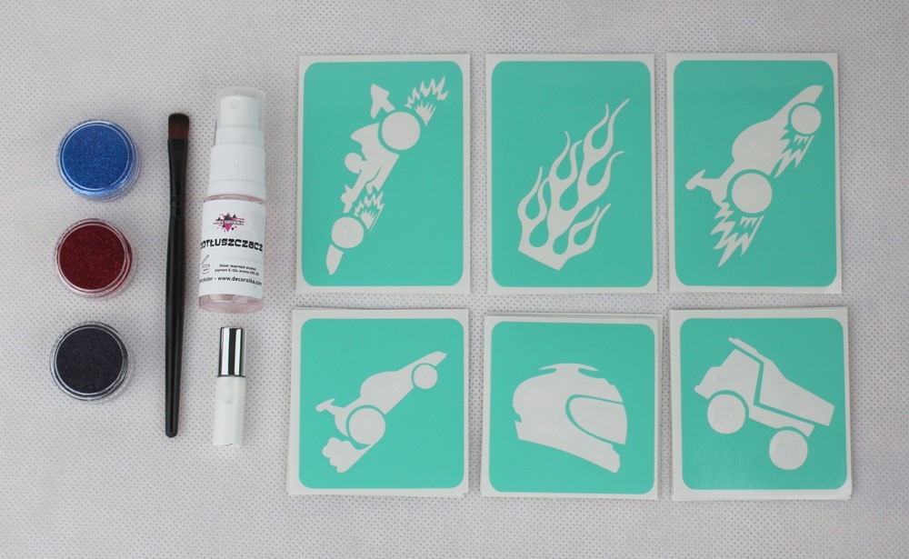 Mini zestaw do tatuaży brokatowych dla chłopców