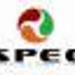 Logo firmy SPEC z abstrakcyjnym symbolem w kolorach pomarańczowym, zielonym i brązowym, umieszczone nad nazwą firmy napisaną pogrubioną czcionką w kolorze czarnym.