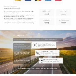 Strona internetowa firmy Koniczynka Bus, prezentująca flotę busów do przewozu osób w relacjach międzynarodowych, z logo firmy w lewym górnym rogu.