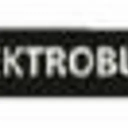 Logo firmy Elektrobudprojekt z symbolem ostrzegawczym wysokiego napięcia po lewej stronie.